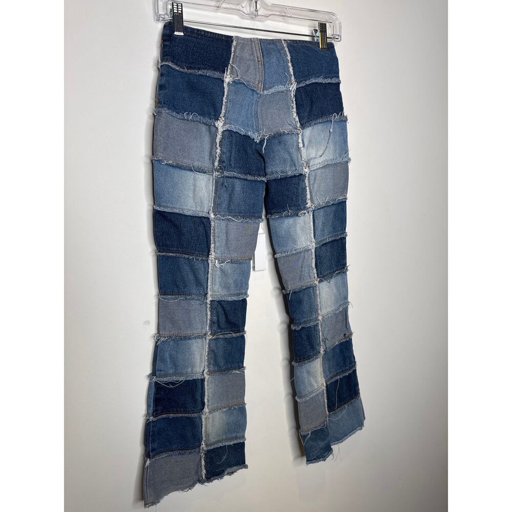 Y2K Zana-Di Patchwork Flare Jeans Low Rise Stretch Denim 26” Waist - Picture 13 of 13